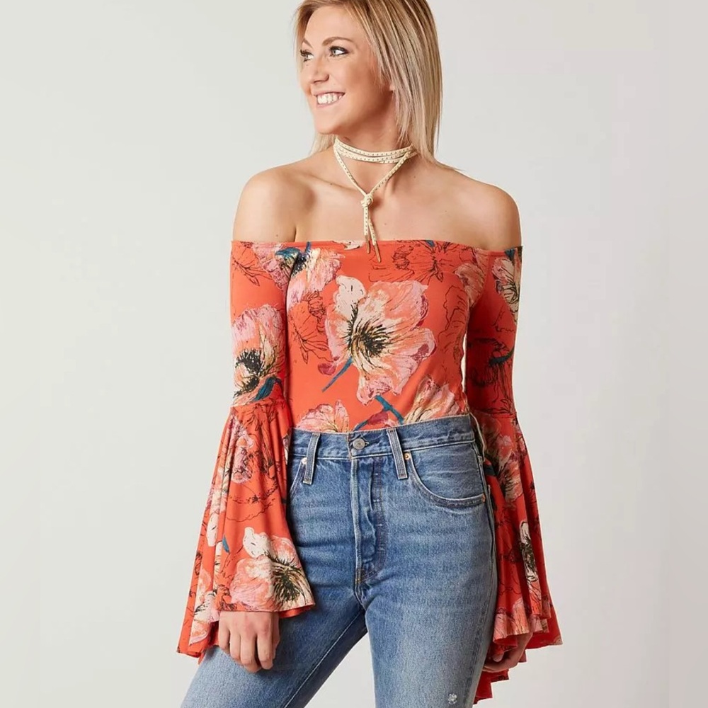 Free People Bird of Paradise Floral Top Small